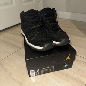 HTF Jordan 11 Heiress Stingray Black/Gold Hi-Tops 9.5Y/11W 2017